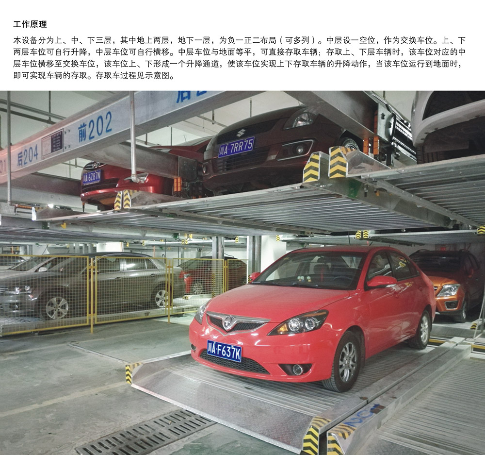 重庆负一正二地坑PSH3D1三层升降横移立体停车设备工作原理.jpg